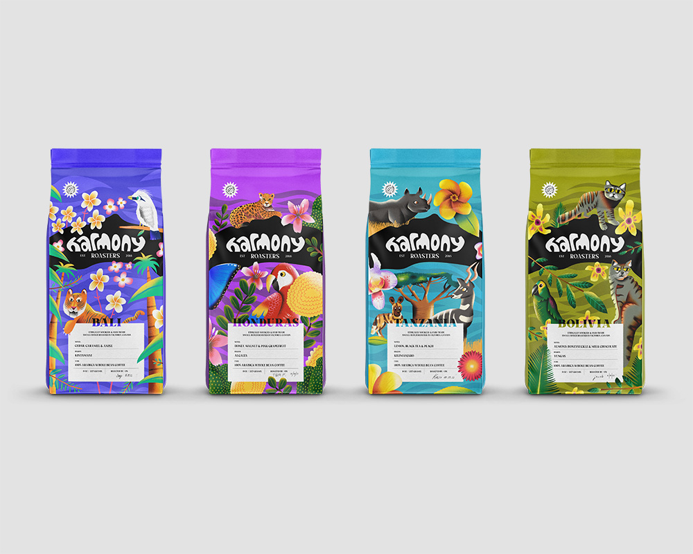 國際包裝設(shè)計欣賞｜Harmony Roasters咖啡包裝設(shè)計