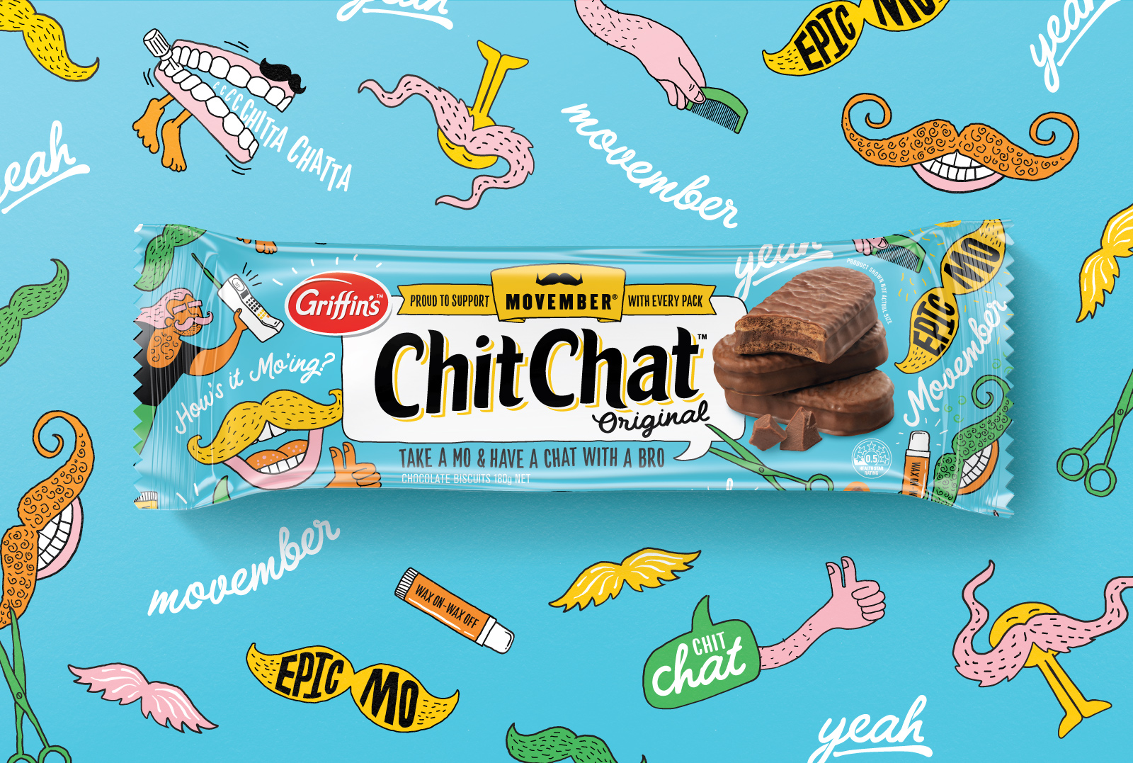 包裝設計分享｜巧克力餅干包裝創(chuàng)意GRIFFIN’S CHIT CHAT MOVEMBER