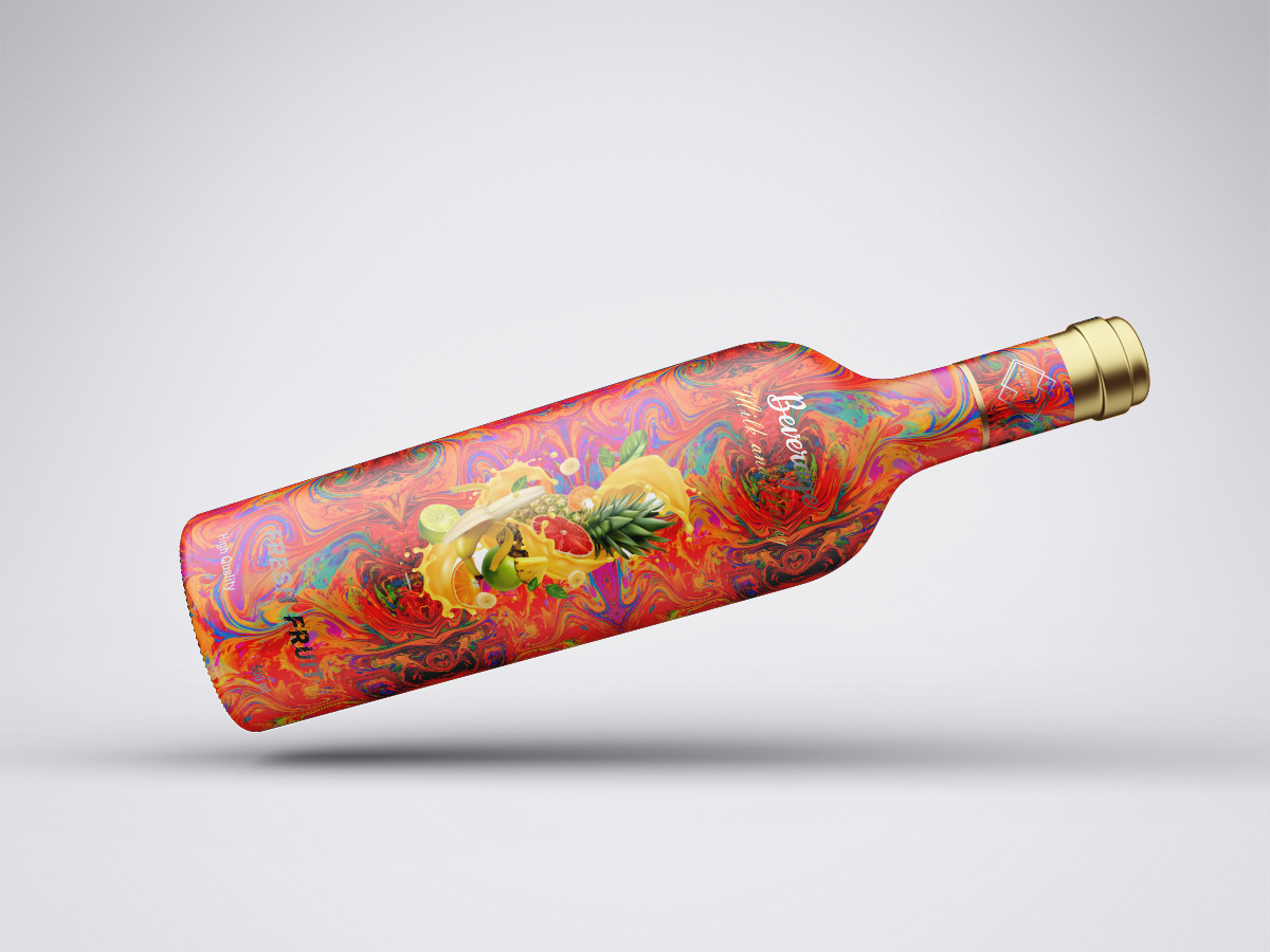 玻璃瓶混合果汁飲料包裝設(shè)計